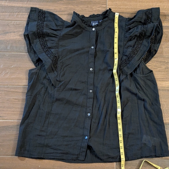 Black Ruffled Sleeve Top - Picture 4 of 4